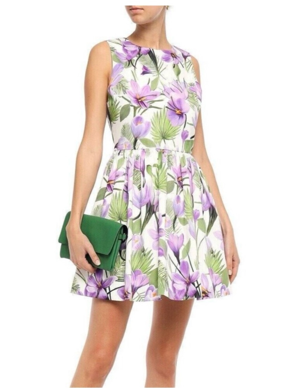 ALICE + OLIVIA Joyce Fit & Flare Lavender floral Mini Dress 4